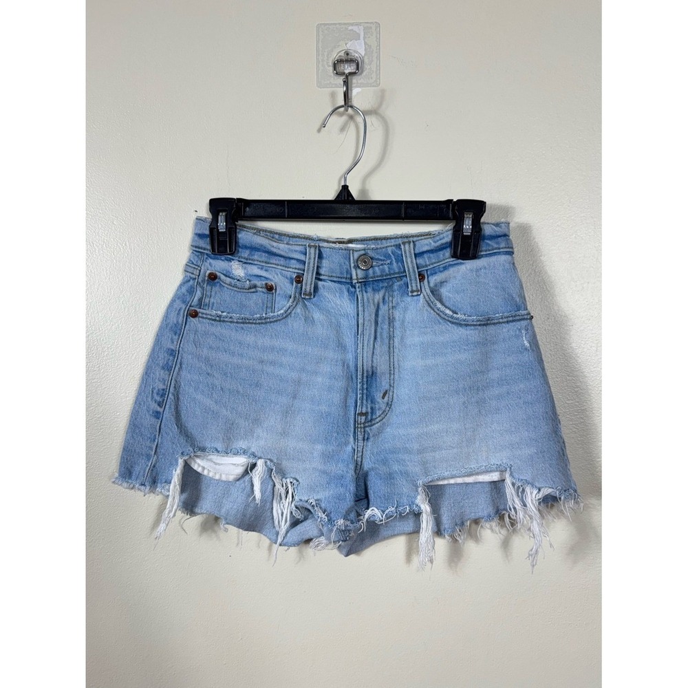 Abercrombie & Fitch The Mom Short High Rise Curve Love Denim Jean Festival